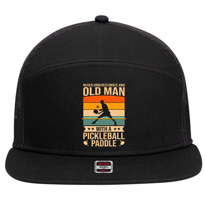 Pickleball Funny 7 Panel Mesh Trucker Snapback Hat