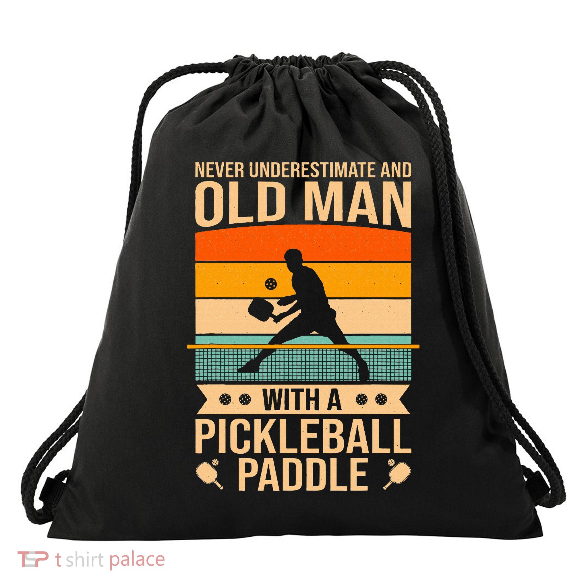 Pickleball Funny Drawstring Bag