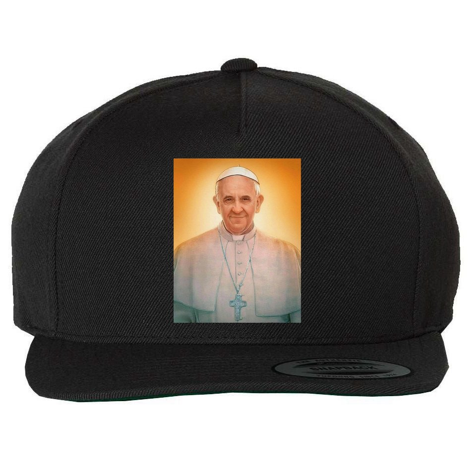 Pope Francis Picture Catholic Christian Vintage .Png Wool Snapback Cap