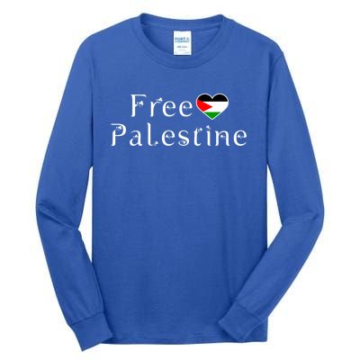 Palestine Free Palestine Free Gaza Palestine Flag Arabic Gift Tall Long Sleeve T-Shirt