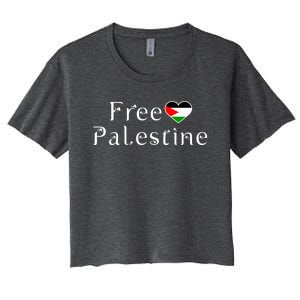 Palestine Free Palestine Free Gaza Palestine Flag Arabic Gift Women's Crop Top Tee