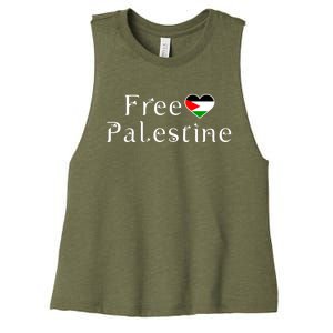 Palestine Free Palestine Free Gaza Palestine Flag Arabic Gift Women's Racerback Cropped Tank