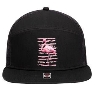 Pink Flamingo 7 Panel Mesh Trucker Snapback Hat