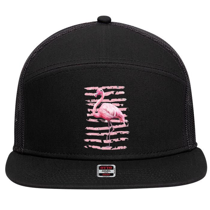 Pink Flamingo 7 Panel Mesh Trucker Snapback Hat