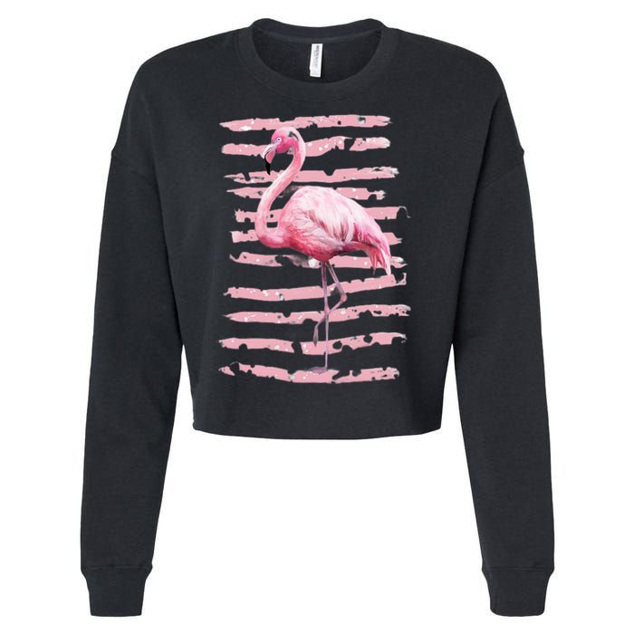 Pink Flamingo Cropped Pullover Crew