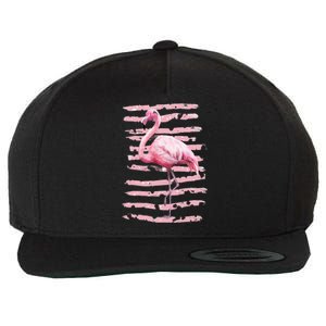 Pink Flamingo Wool Snapback Cap