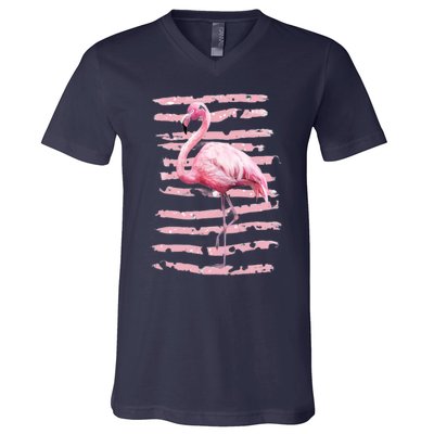 Pink Flamingo V-Neck T-Shirt