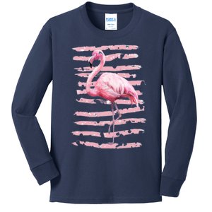 Pink Flamingo Kids Long Sleeve Shirt