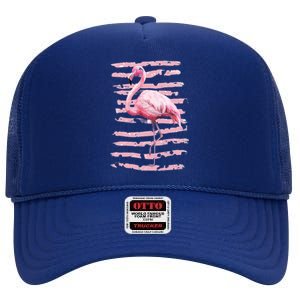 Pink Flamingo High Crown Mesh Back Trucker Hat