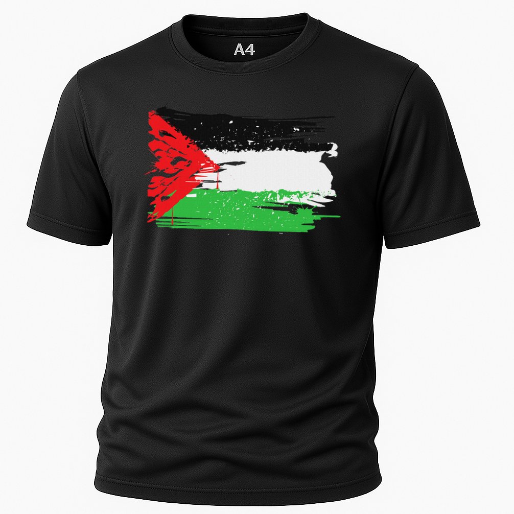 Palestine Flag Cooling Performance Crew T-Shirt