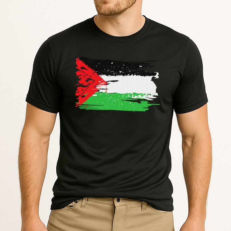 Palestine Flag Cooling Performance Crew T-Shirt