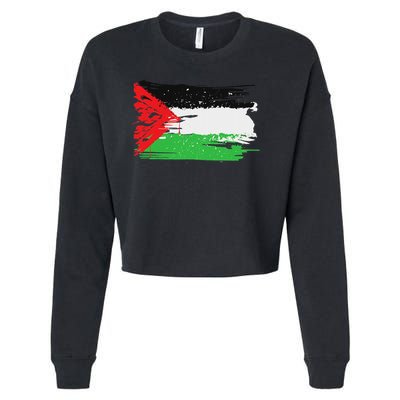 Palestine Flag Cropped Pullover Crew