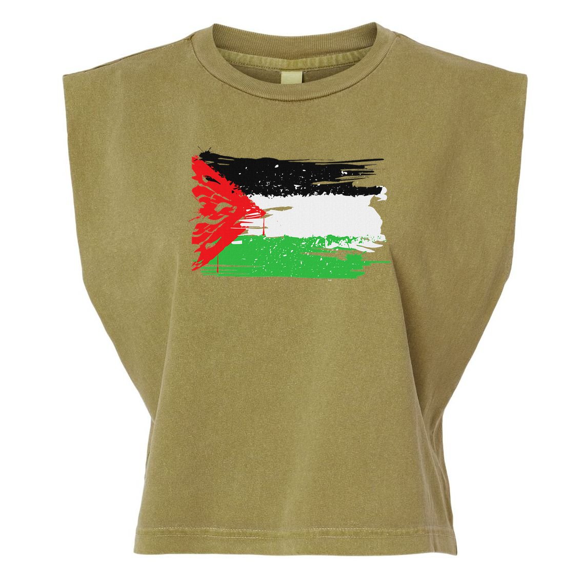 Palestine Flag Garment-Dyed Women's Muscle Tee