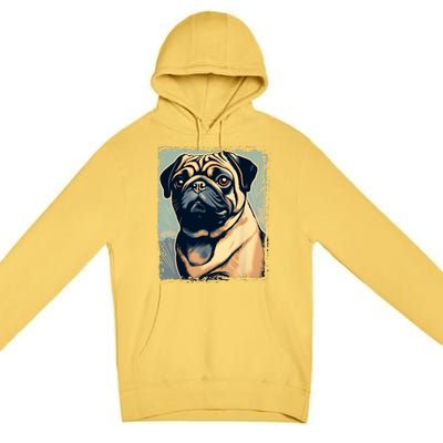 Pug Funny Pug Owner Watercolor Pug Lover Funny Premium Pullover Hoodie