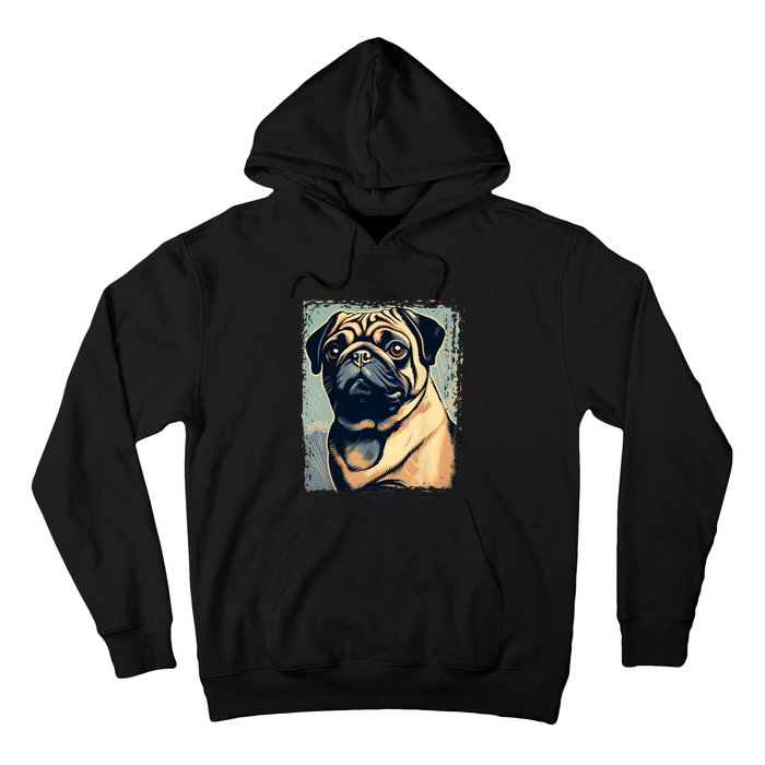 Pug Funny Pug Owner Watercolor Pug Lover Funny Hoodie