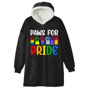 Paws For Pride Month Lgbtq Gay Lesbian Pets Cats Dogs Lover Hooded Wearable Blanket