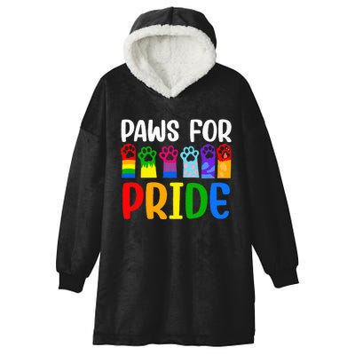 Paws For Pride Month Lgbtq Gay Lesbian Pets Cats Dogs Lover Hooded Wearable Blanket