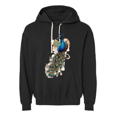 Peacock Feather Peahen Bird Animal Peacocks Lover Garment-Dyed Fleece Hoodie