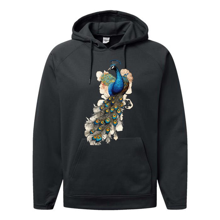 Peacock Feather Peahen Bird Animal Peacocks Lover Performance Fleece Hoodie