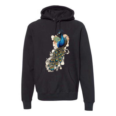 Peacock Feather Peahen Bird Animal Peacocks Lover Premium Hoodie