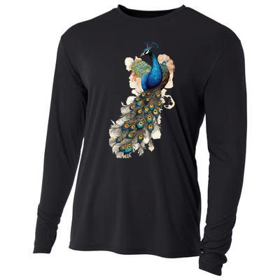 Peacock Feather Peahen Bird Animal Peacocks Lover Cooling Performance Long Sleeve Crew