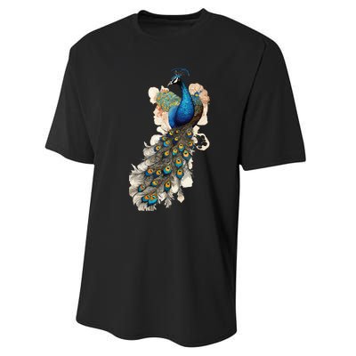 Peacock Feather Peahen Bird Animal Peacocks Lover Performance Sprint T-Shirt