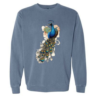 Peacock Feather Peahen Bird Animal Peacocks Lover Garment-Dyed Sweatshirt