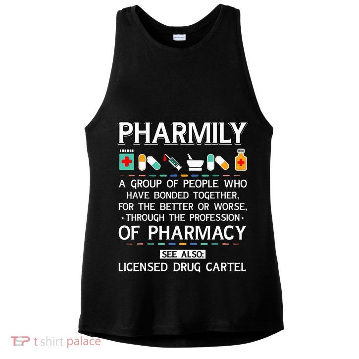Pharmily Funny Pharmacy Technician Pharmacist Ladies PosiCharge Tri-Blend Wicking Tank