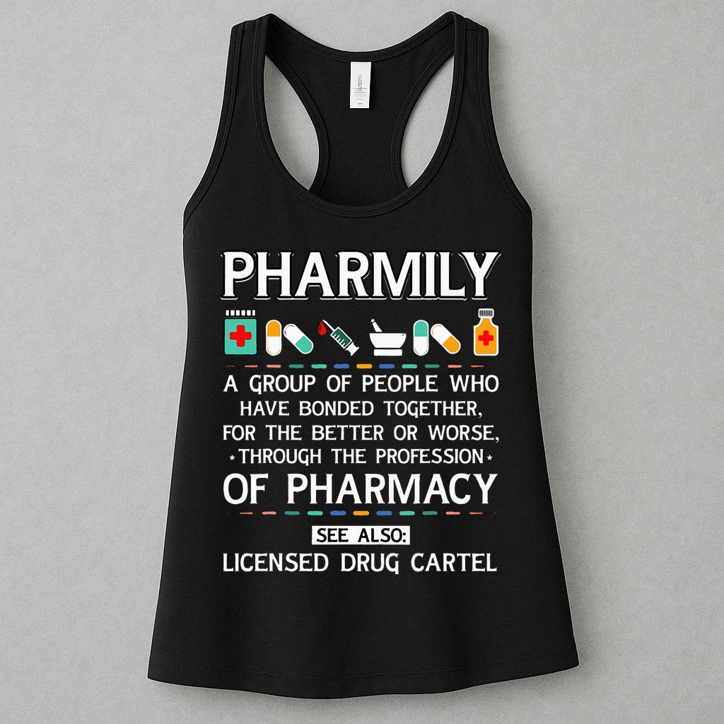 Pharmily Funny Pharmacy Technician Pharmacist Womens Tank Top