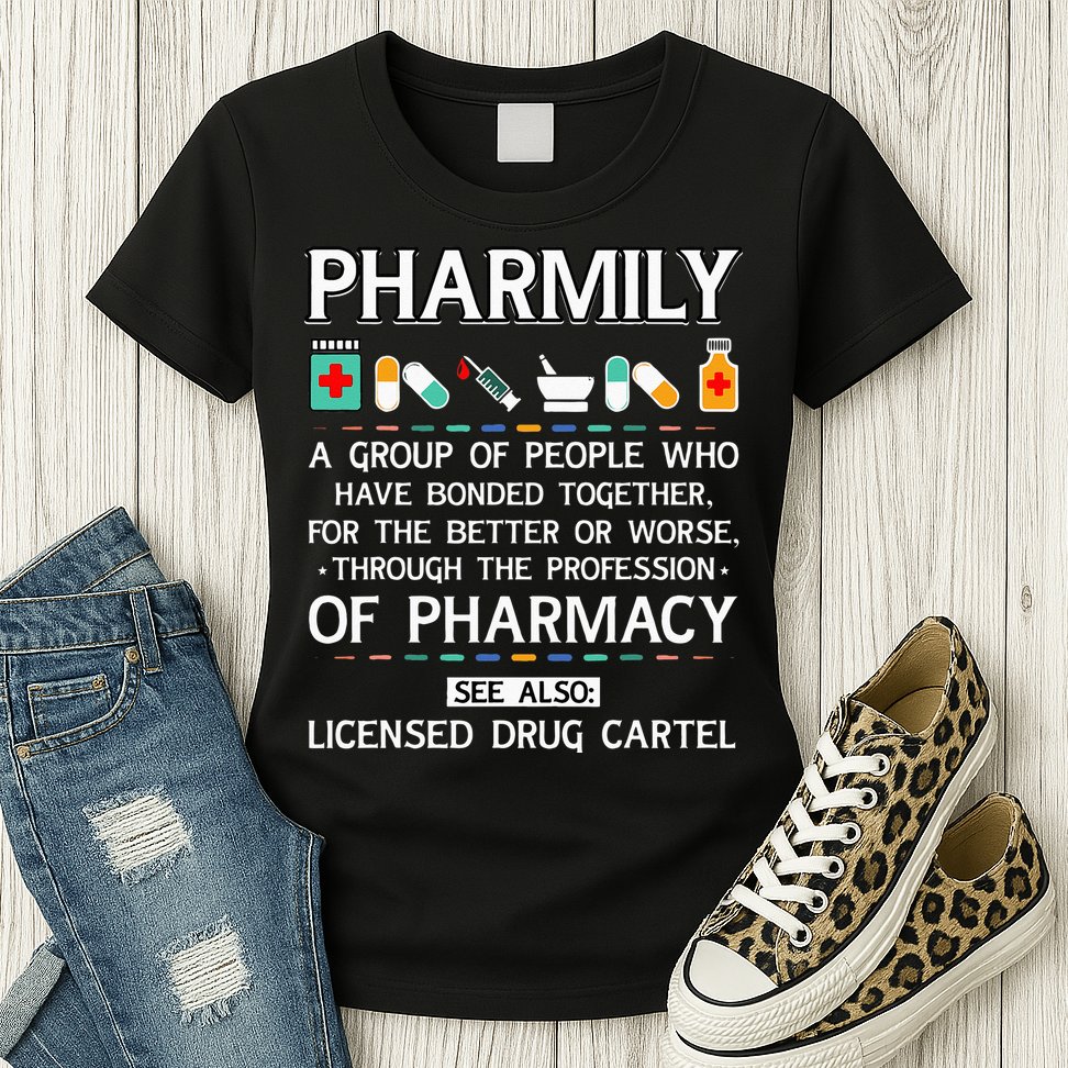 Pharmily Funny Pharmacy Technician Pharmacist Womens T-Shirt