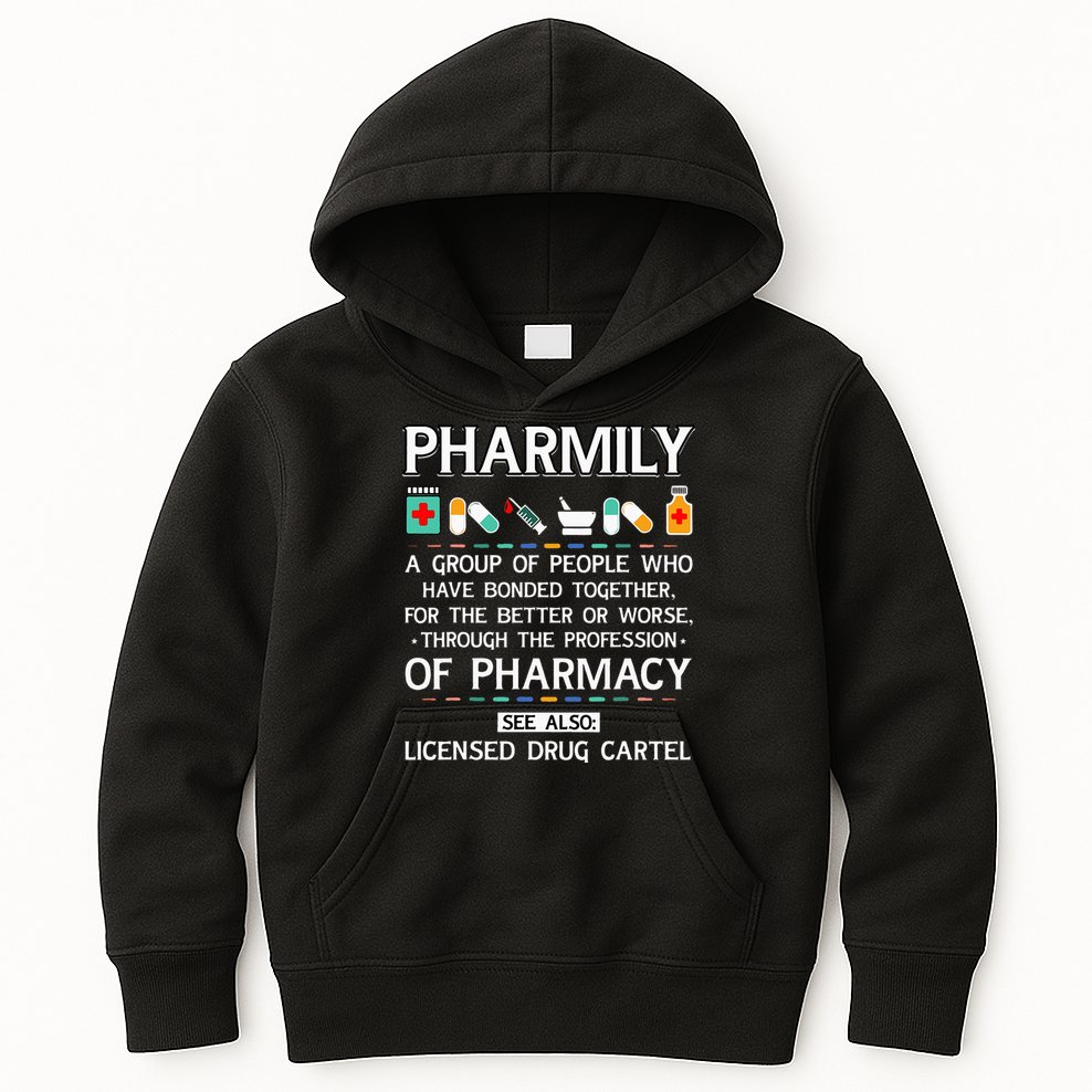 Pharmily Funny Pharmacy Technician Pharmacist Kids Hoodie