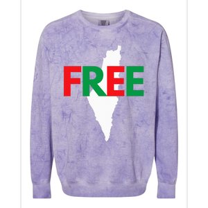 Palestine Free Palestine In Arabic Free Gaza Palestine Flag Colorblast Crewneck Sweatshirt