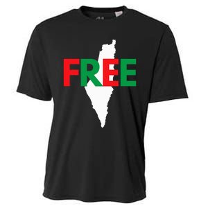 Palestine Free Palestine In Arabic Free Gaza Palestine Flag Cooling Performance Crew T-Shirt