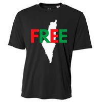 Palestine Free Palestine In Arabic Free Gaza Palestine Flag Cooling Performance Crew T-Shirt