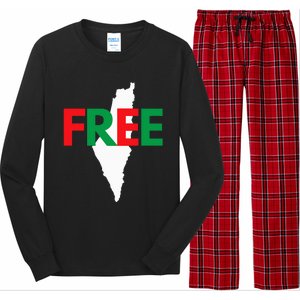 Palestine Free Palestine In Arabic Free Gaza Palestine Flag Long Sleeve Pajama Set