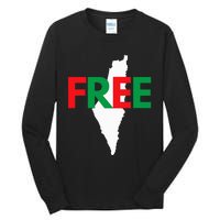 Palestine Free Palestine In Arabic Free Gaza Palestine Flag Tall Long Sleeve T-Shirt