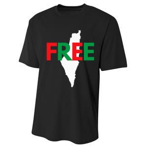 Palestine Free Palestine In Arabic Free Gaza Palestine Flag Performance Sprint T-Shirt