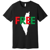 Palestine Free Palestine In Arabic Free Gaza Palestine Flag Premium T-Shirt