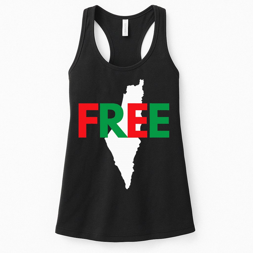Palestine Free Palestine In Arabic Free Gaza Palestine Flag Womens Tank Top