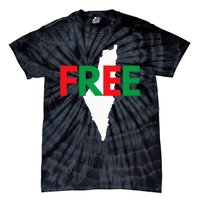 Palestine Free Palestine In Arabic Free Gaza Palestine Flag Tie-Dye T-Shirt