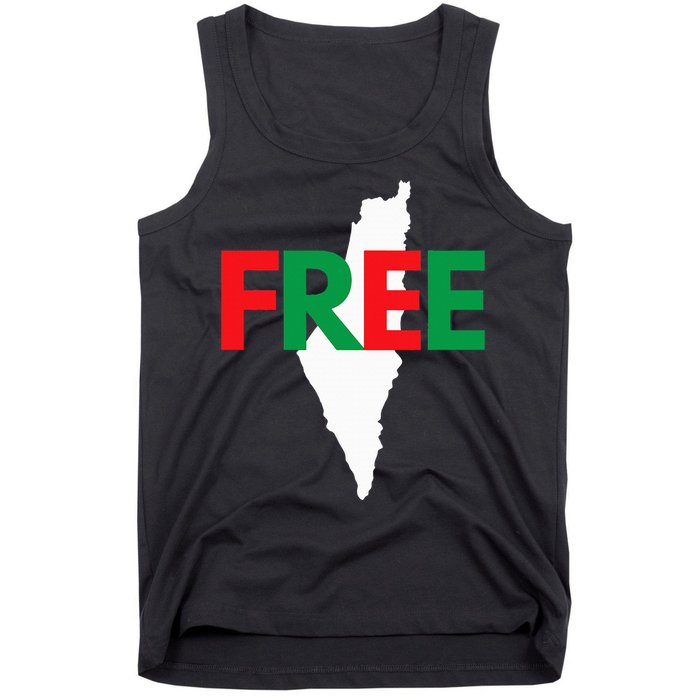 Palestine Free Palestine In Arabic Free Gaza Palestine Flag Tank Top