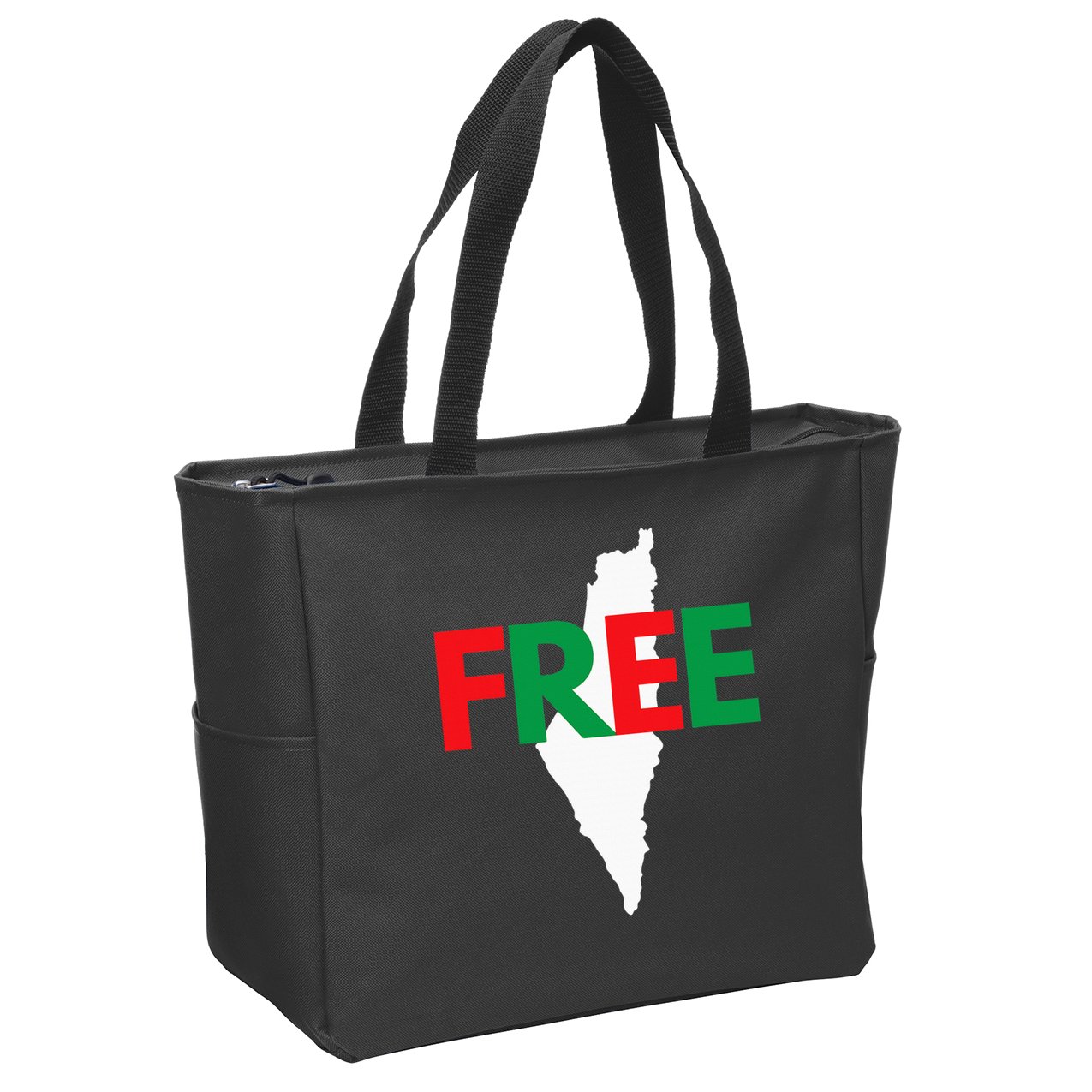 Palestine Free Palestine In Arabic Free Gaza Palestine Flag Zip Tote Bag