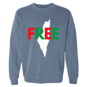 Palestine Free Palestine In Arabic Free Gaza Palestine Flag Garment-Dyed Sweatshirt