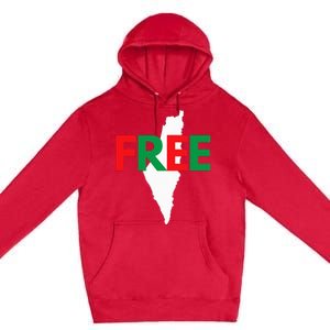 Palestine Free Palestine In Arabic Free Gaza Palestine Flag Premium Pullover Hoodie