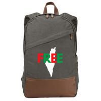 Palestine Free Palestine In Arabic Free Gaza Palestine Flag Cotton Canvas Backpack