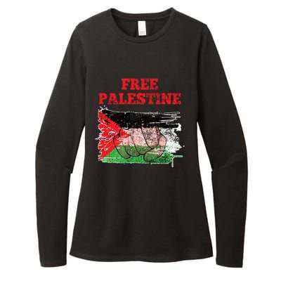 Palestine Flag Patriotic Palestinian Free Palestine Cute Gift Womens CVC Long Sleeve Shirt