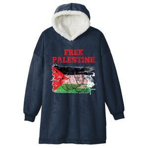 Palestine Flag Patriotic Palestinian Free Palestine Cute Gift Hooded Wearable Blanket