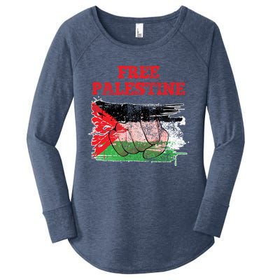 Palestine Flag Patriotic Palestinian Free Palestine Cute Gift Women's Perfect Tri Tunic Long Sleeve Shirt