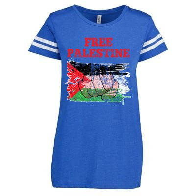 Palestine Flag Patriotic Palestinian Free Palestine Cute Gift Enza Ladies Jersey Football T-Shirt