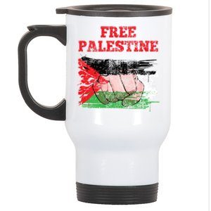 Palestine Flag Patriotic Palestinian Free Palestine Cute Gift Stainless Steel Travel Mug